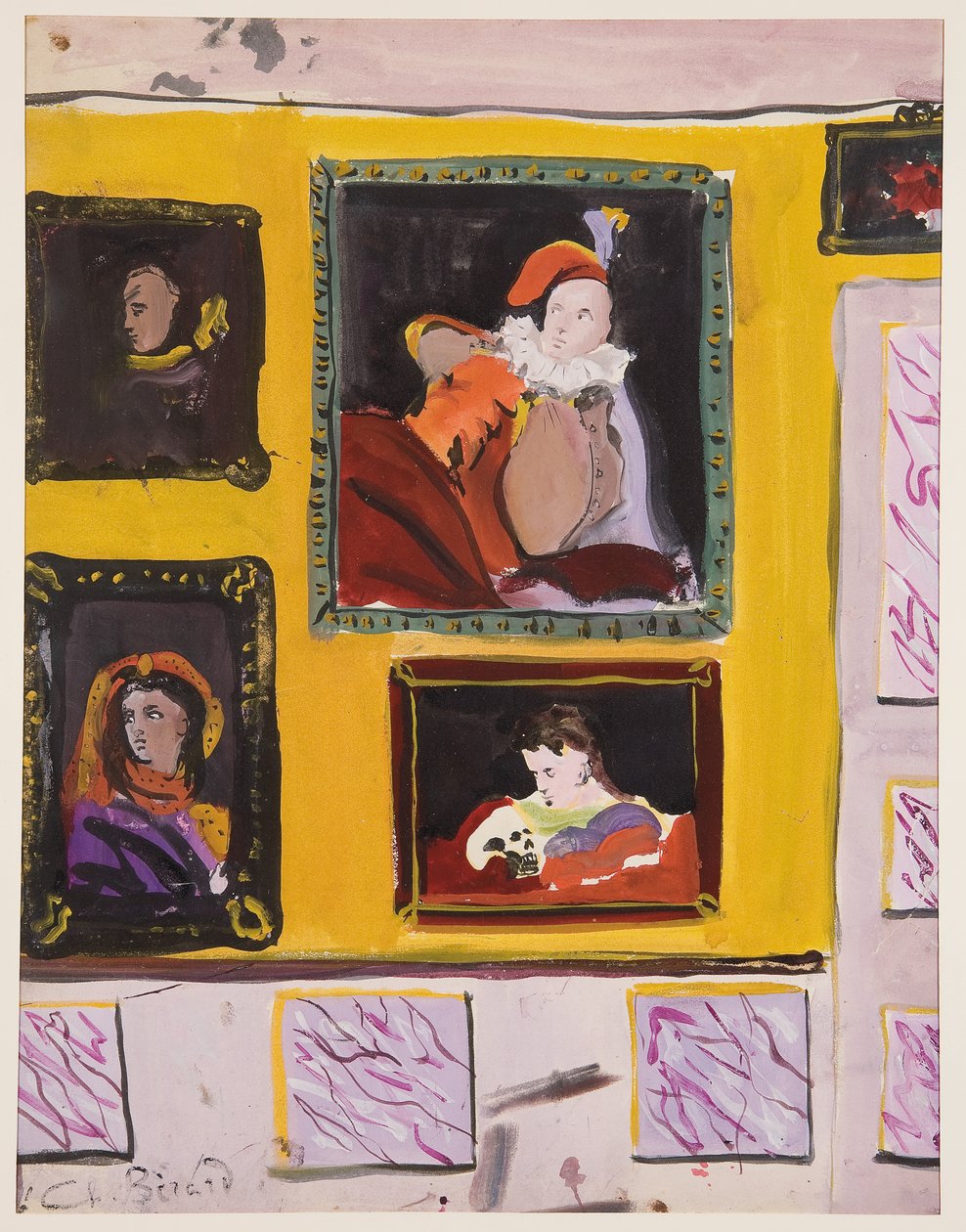 Klädda karaktärer, ca 1935-45 (gouache på papper) av Christian Bérard