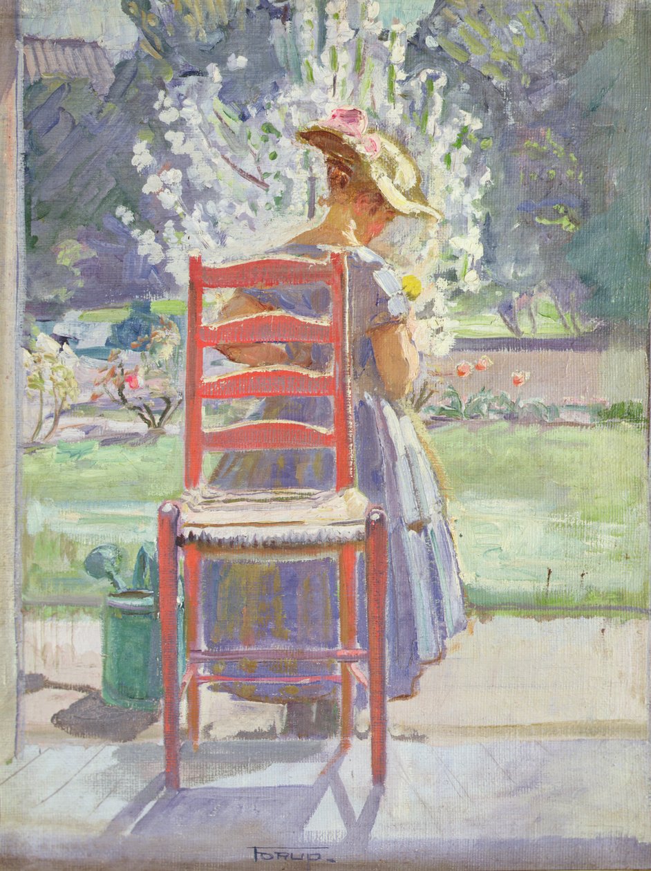 På terrassen (olja på duk) av Christian Carl Forup