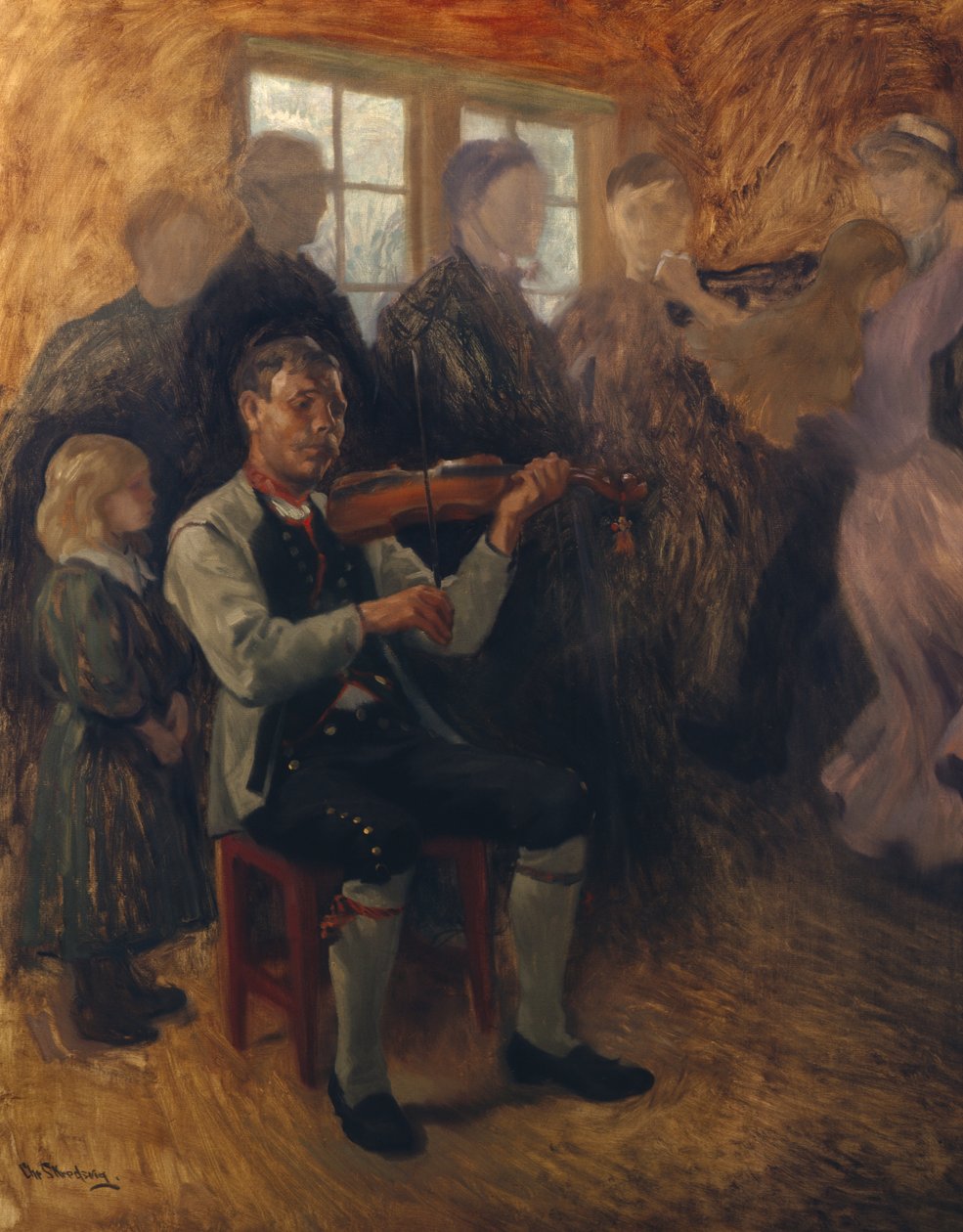 En Numedals spelman (studie) (olja på duk) av Christian Eriksen Skredsvig
