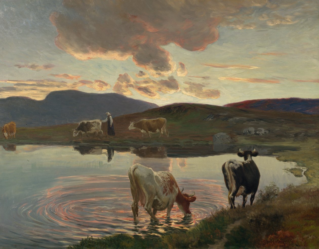 After Sunset (olja på duk) av Christian Eriksen Skredsvig