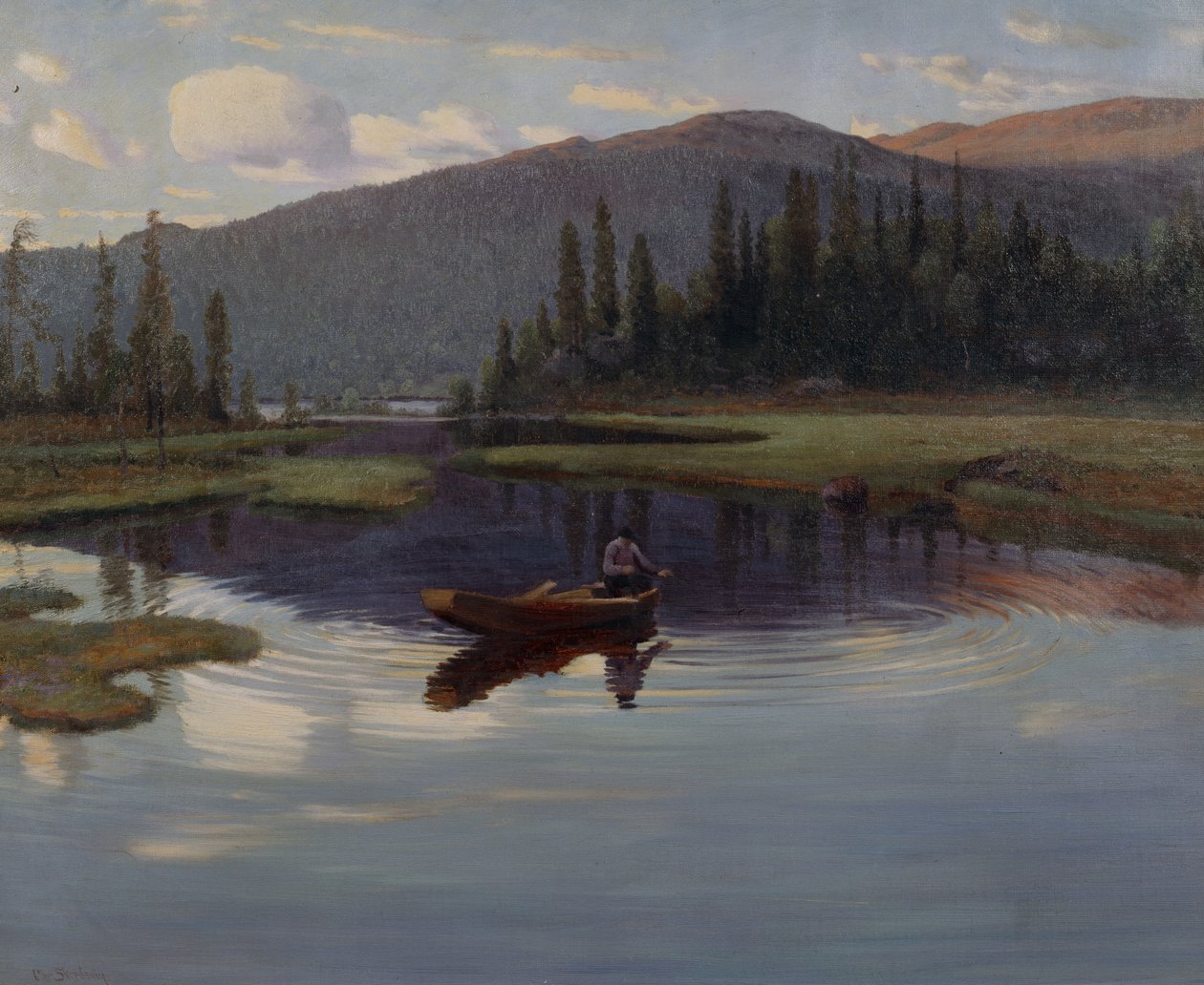 Fra Jupsjoen, eller Jupsea, ca 1905 (olja på duk) av Christian Eriksen Skredsvig