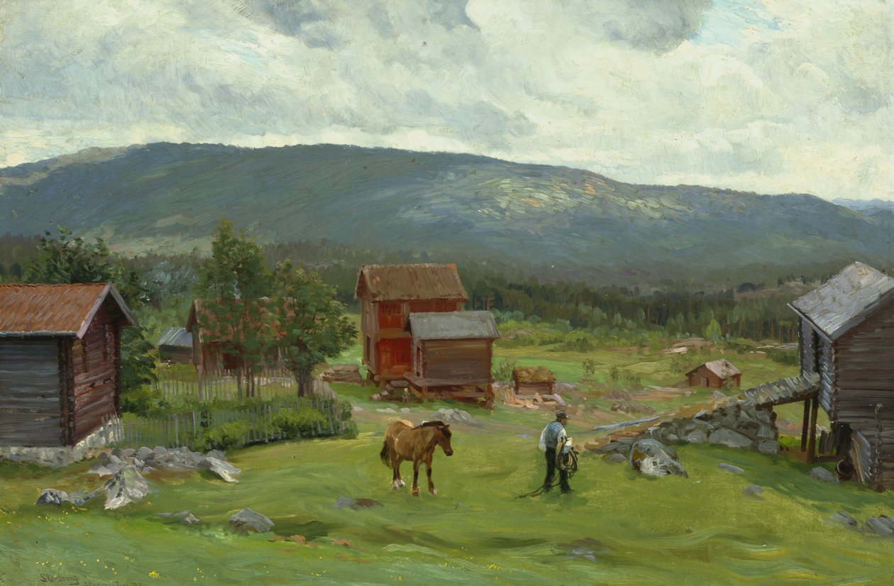 Man på hagen, Hiaasen, juni 1893 (olja på duk) av Christian Eriksen Skredsvig