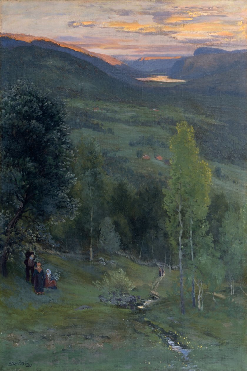 Midsommar, Eggedal (olja på duk) av Christian Eriksen Skredsvig