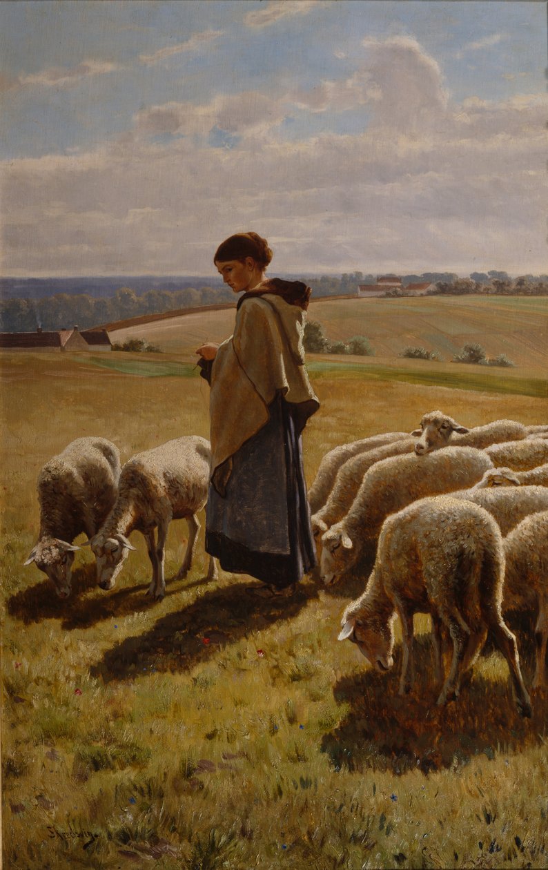October Morning at Grez (olja på duk) av Christian Eriksen Skredsvig