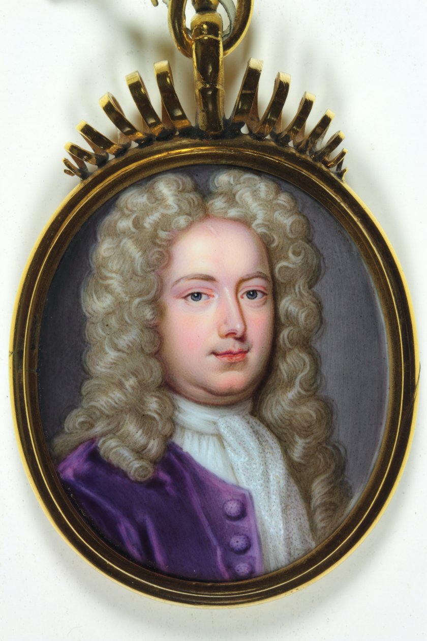 En gentleman som heter Joseph Addison (emalj) av Christian Friedrich (cicle of) Zincke