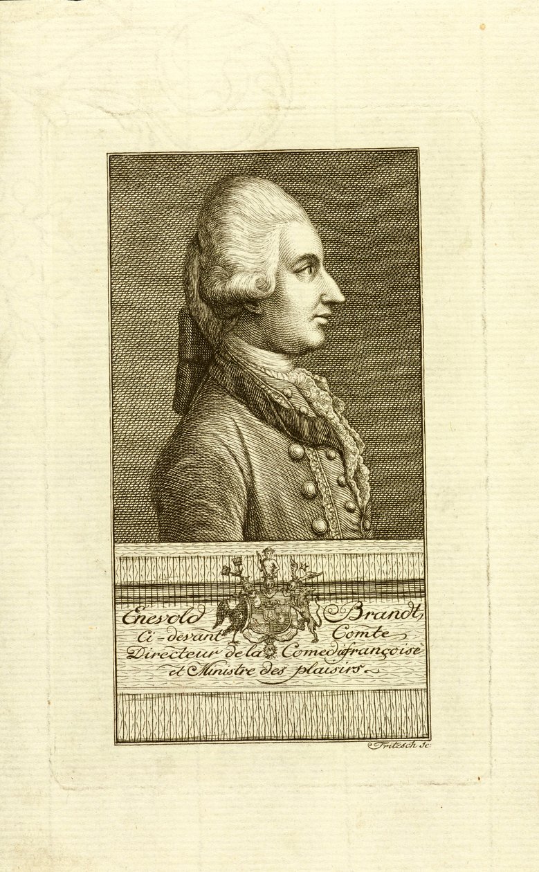 Porträtt av greve Enevold Brandt 1738-1772, 1773. av Christian Friedrich Fritzsch
