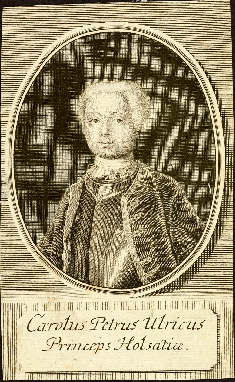 Porträtt av hertig Karl Peter Ulrich av Holstein-Gottorp 1728-1762, 1734. av Christian Friedrich Fritzsch