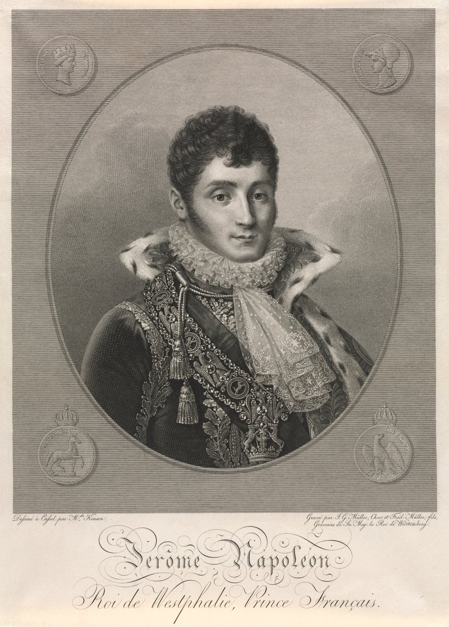 Jerome Napoleon, kung av Westfalen, fransk prins. av Christian Friedrich Muller