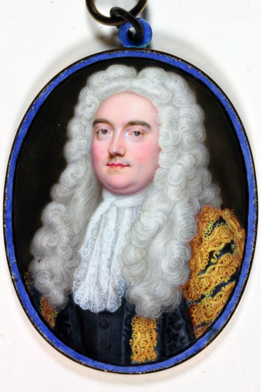 John Verney Master Of The Rolls, 1739 (emalj) av Christian Friedrich Zincke