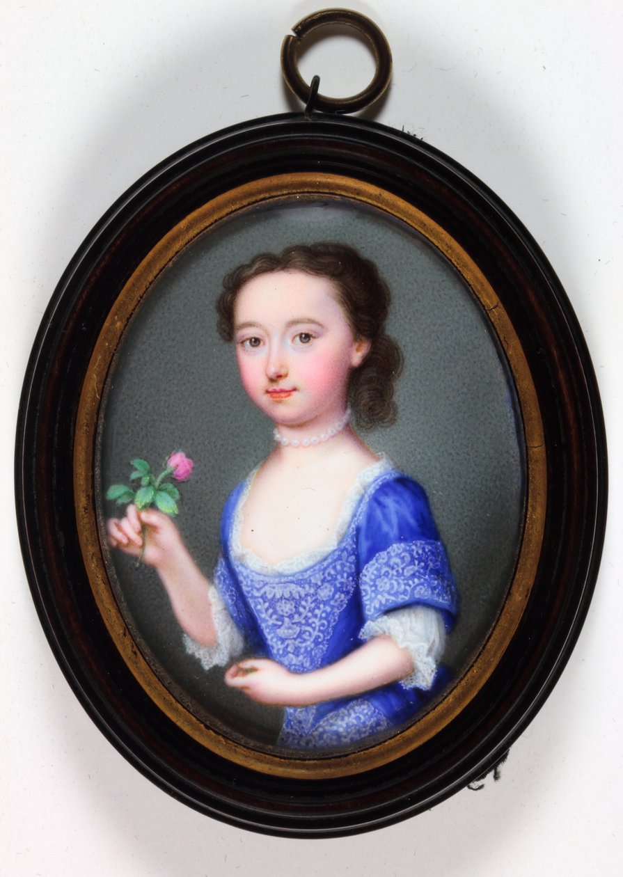 Lady Elizabeth Cavendish Bentinck, senare Marchioness of Bath (emalj) av Christian Friedrich Zincke