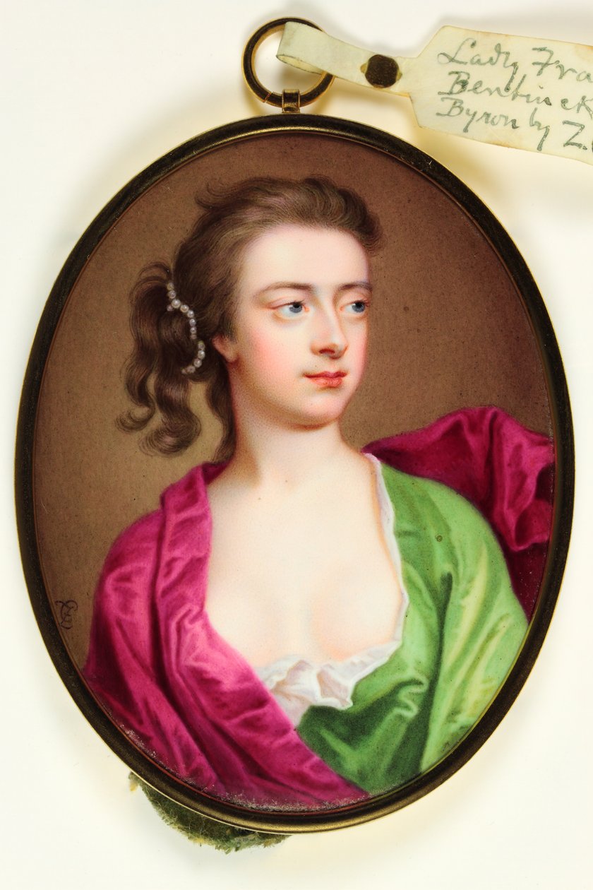 Lady Frances Wilhelmina Bentinck, Lady Byron (emalj) av Christian Friedrich Zincke