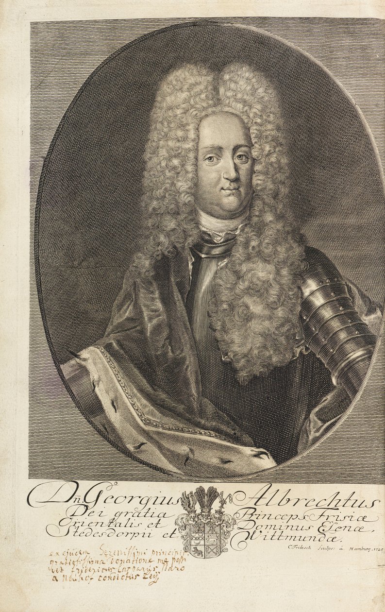 Porträtt av prins George Albert av Östfrisland 1690-1734, 1720. av Christian Fritzsch