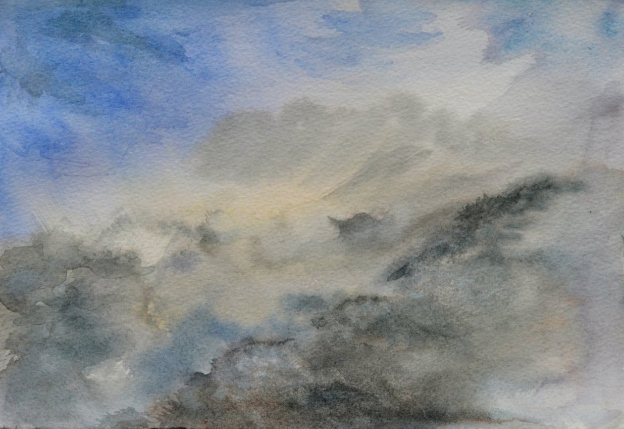 Cloud Temple, 2015 (akvarell på papper) av Christian Furr