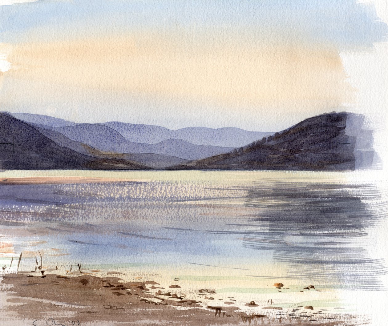 Lac Du Salagou (akvarell) av Christian Furr