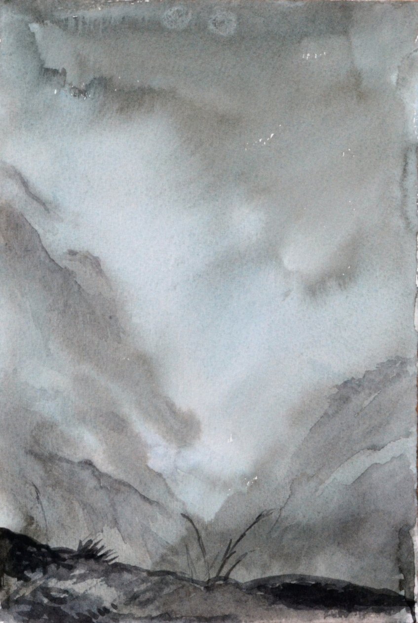 Misted Valley, 2015 (akvarell på papper) av Christian Furr