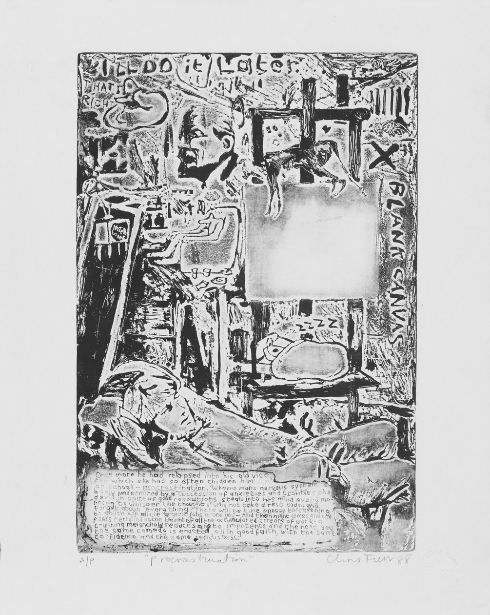 Procrastination - Film Stills 1988 (etsning) av Christian Furr