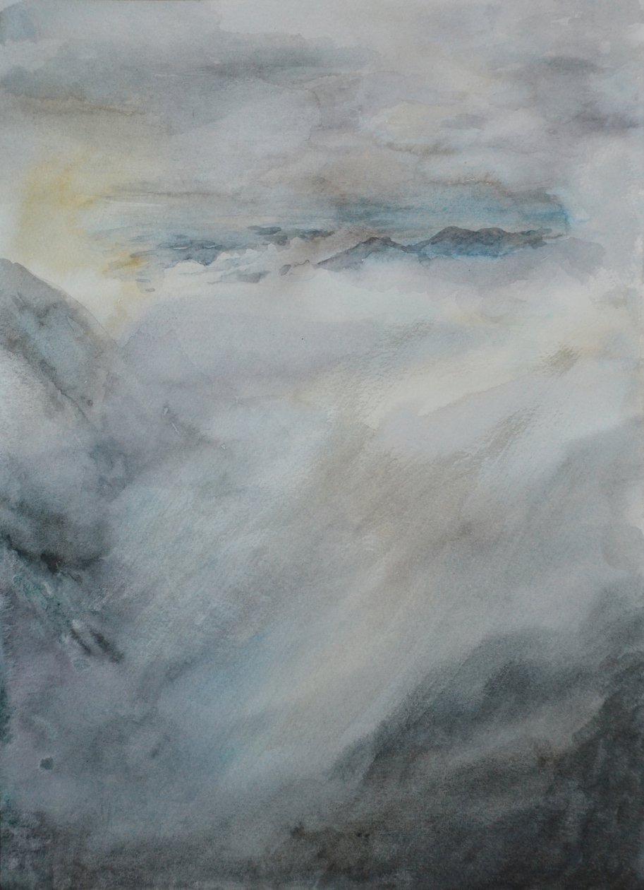 Sliding Cloud, 2015 (akvarell på papper) av Christian Furr