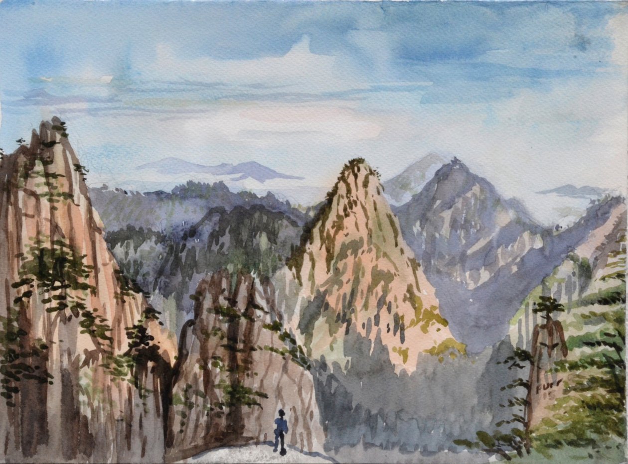 The Great Peak, 2015 (akvarell på papper) av Christian Furr