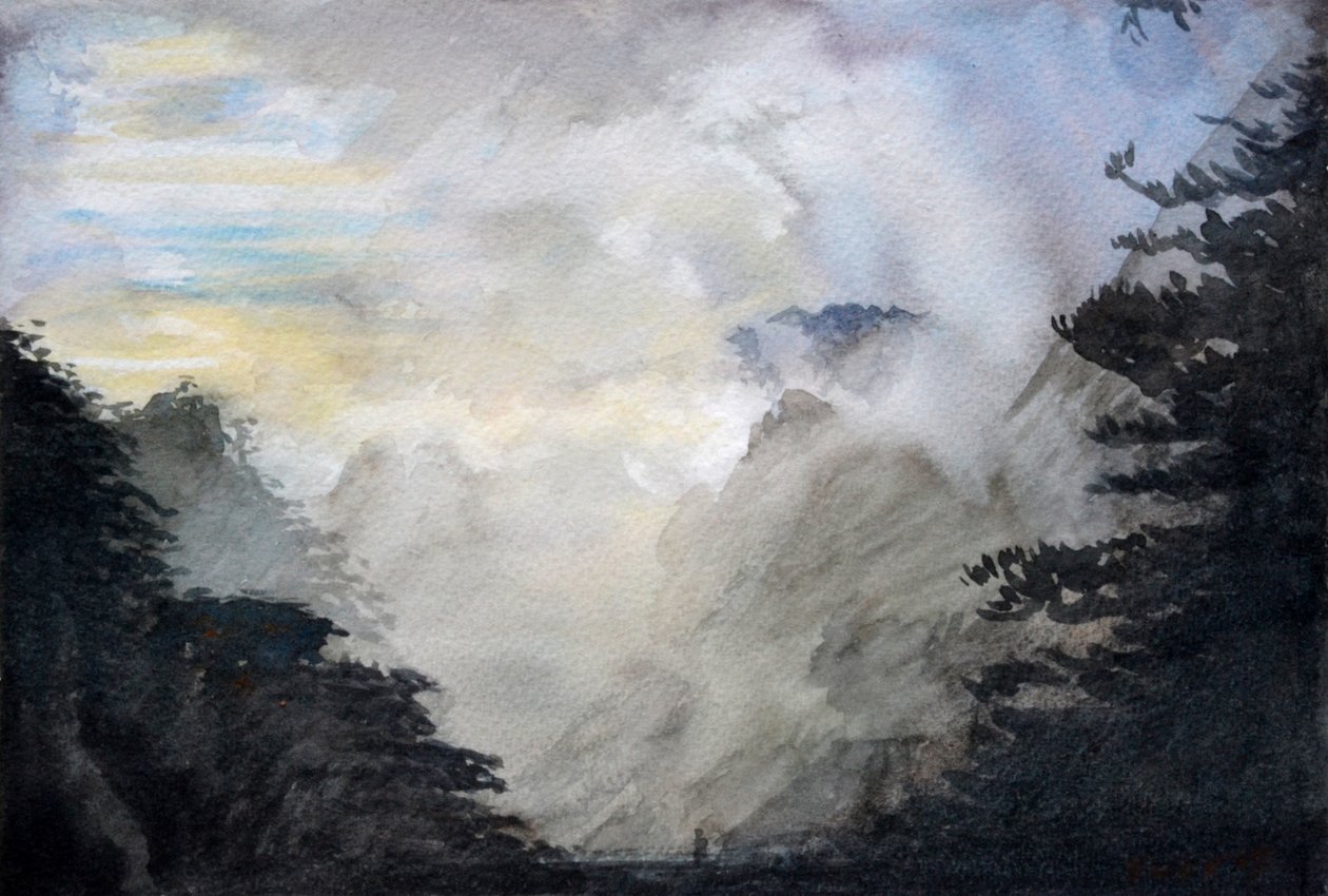 Victorious Mountain, 2015 (akvarell på papper) av Christian Furr