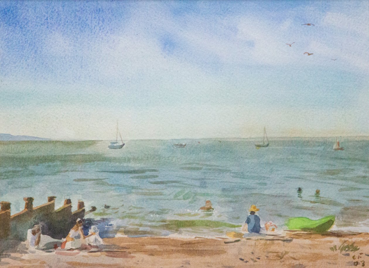 Whitstable Green Sea, 2016 (akvarell) av Christian Furr