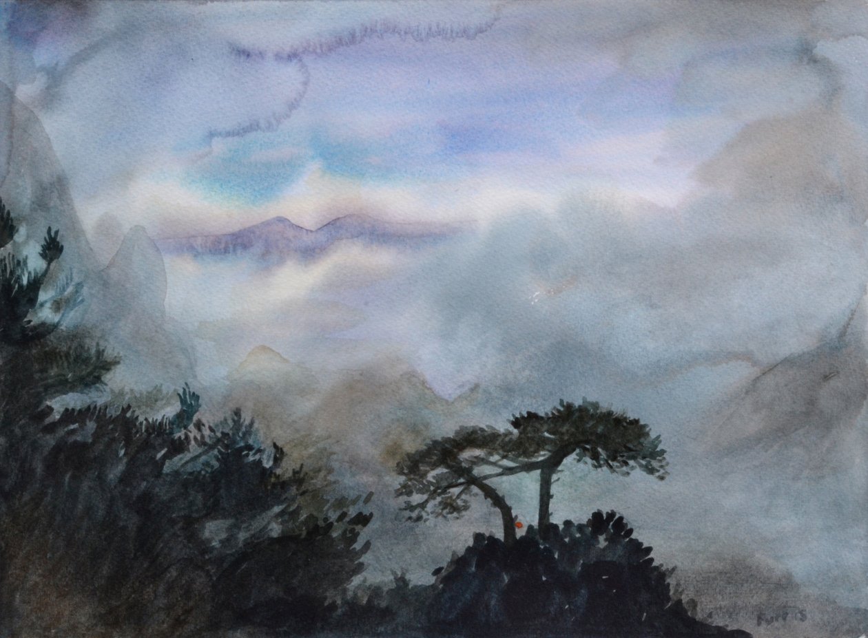 Wistful Mountain, 2015 (akvarell på papper) av Christian Furr