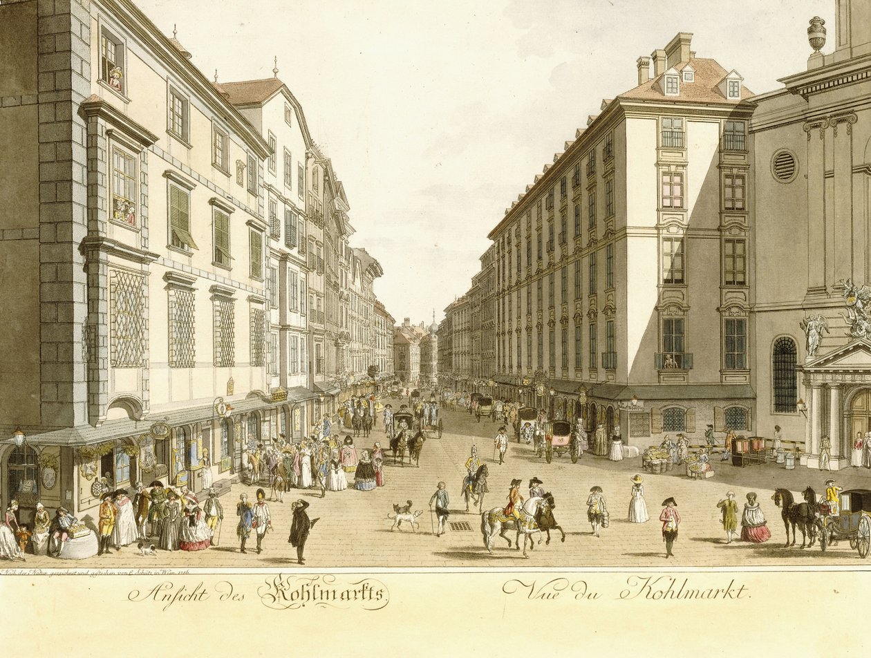 Utsikt över Kohlmarkt, 1786 av Christian Georg II Schutz or Schuz