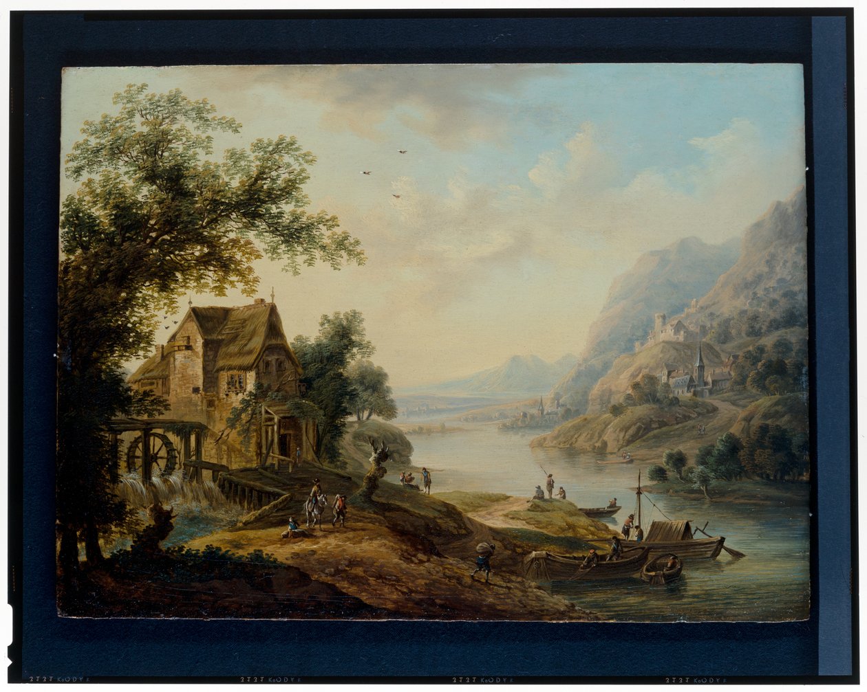 Två rhenska landskap av Christian Georg the Elder Schuetz