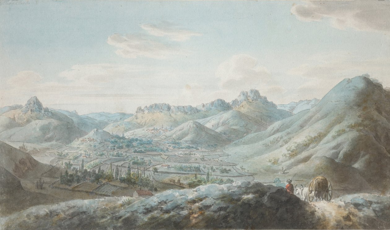 Utsikt över Taraktash-bergskedjan i Krimbergen, 1810-talet av Christian Gottfried Heinrich Geissler