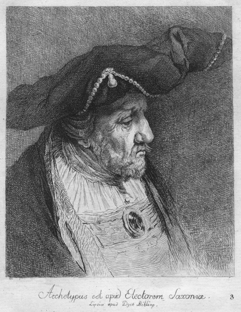 Han är arketypen för kurfursten av Sachsen. Lipsice i Duck Bibliop, 1769 av Christian Gottfried Schultze