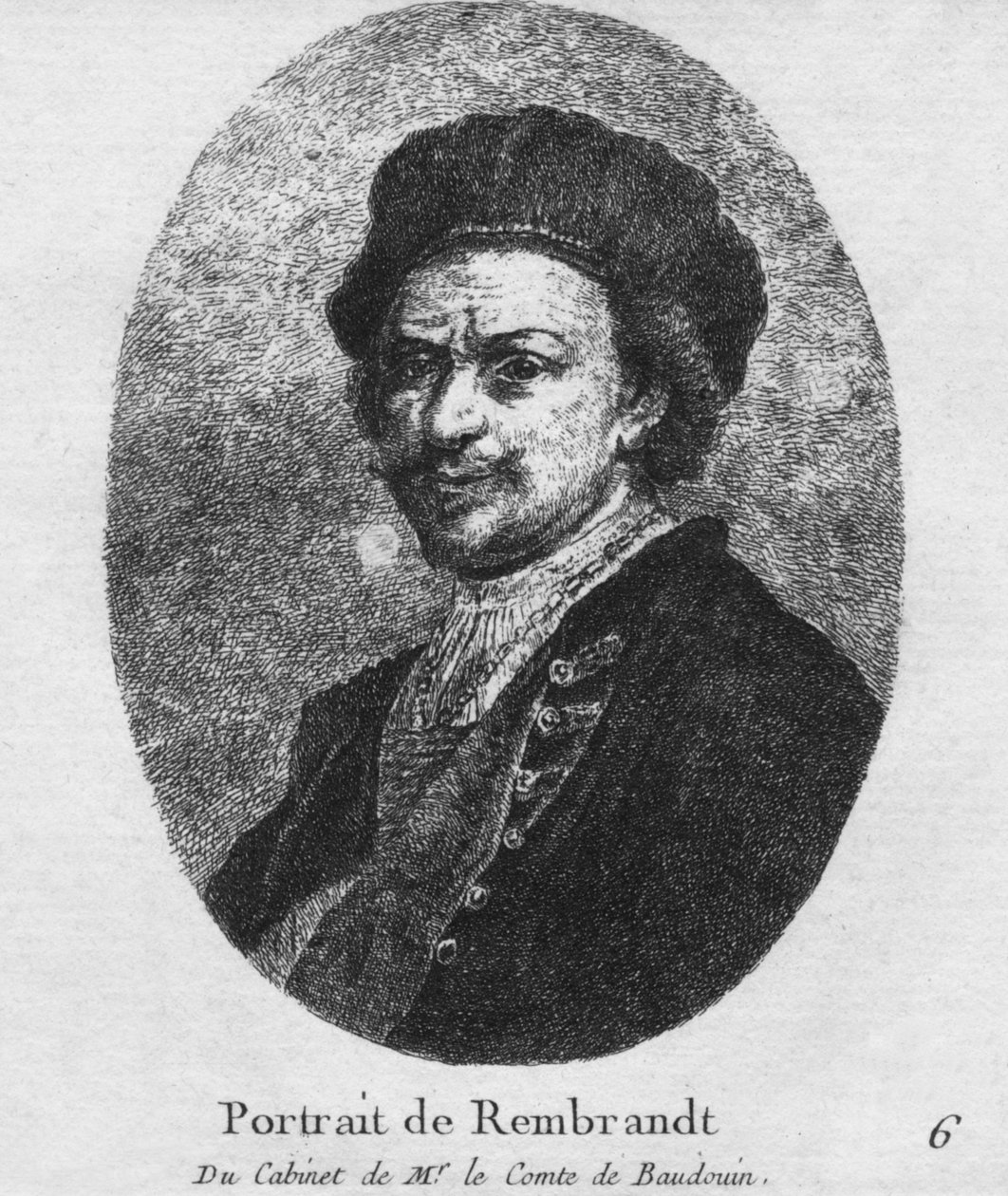Porträtt av Rembrandt - Från herr le Comte de Baudouins kabinett, c1770 av Christian Gottfried Schultze