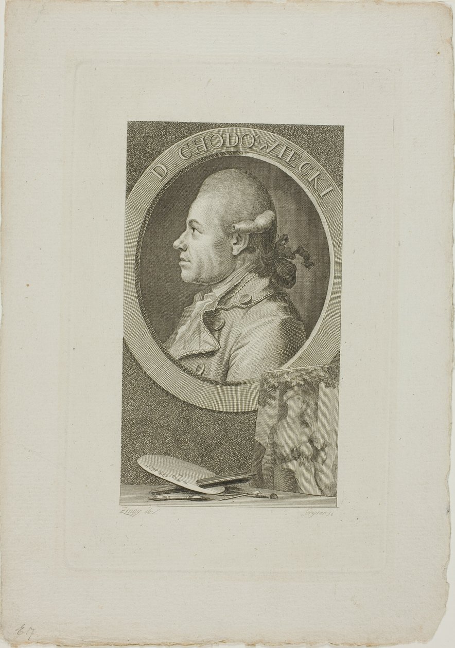 Porträtt av Daniel Chodowiecki av Christian Gottlieb Geyser