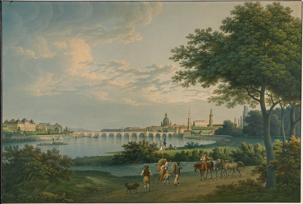 Utsikt över Dresden, 1810 av Christian Gottlieb Hammer