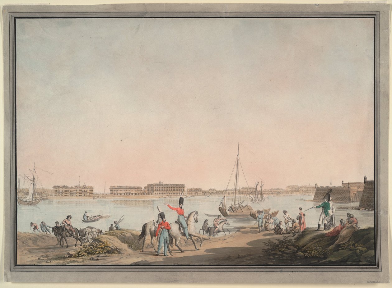 Utsikt över St. Petersburg från Neva, 1808 av Christian Gottlieb Hammer
