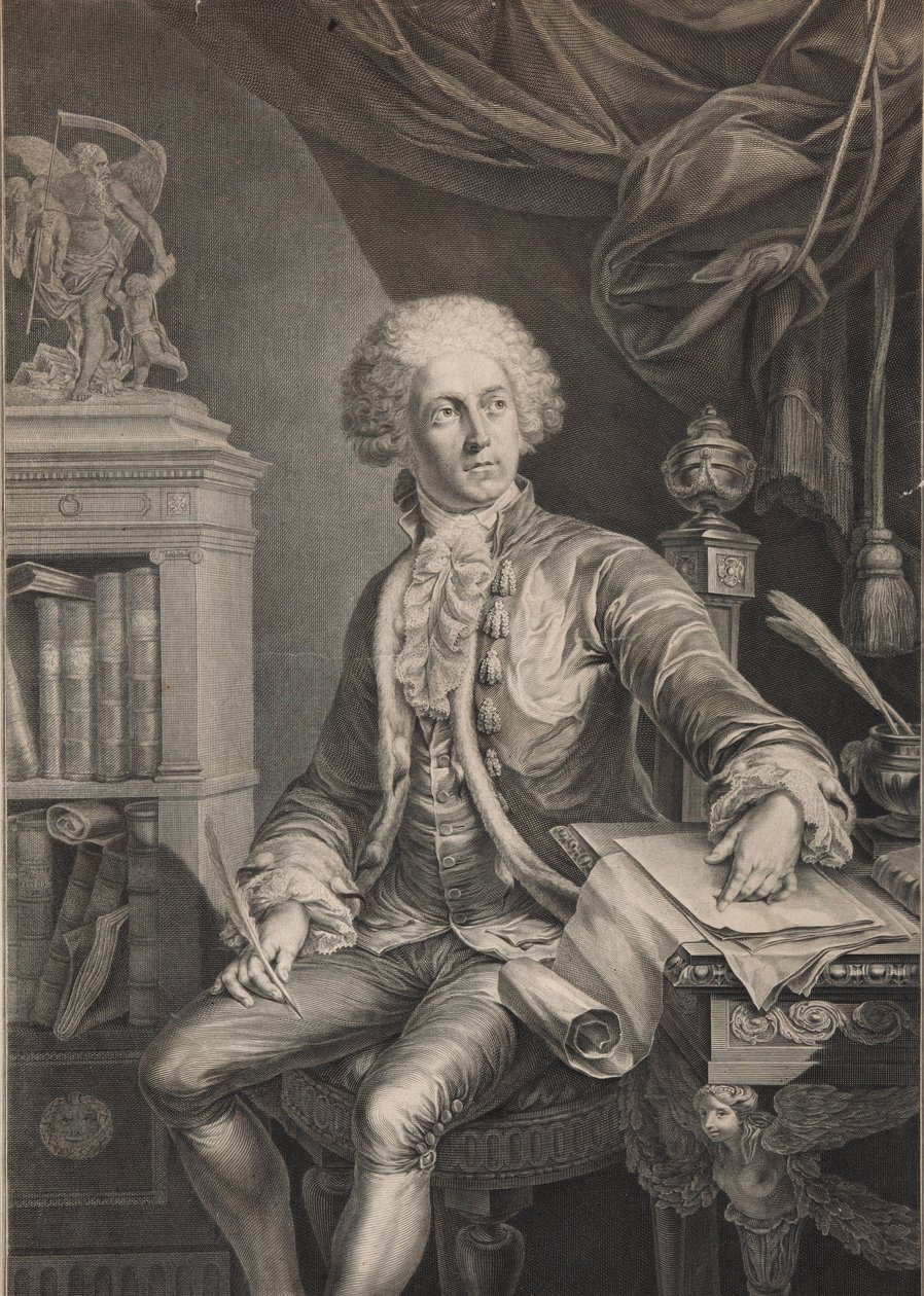 Porträtt av prins Alexander Michaylovich Belosselsky-Belozersky 1752-1809, sista kvartalet av 1700-talet av Christian Gottlieb Schultze