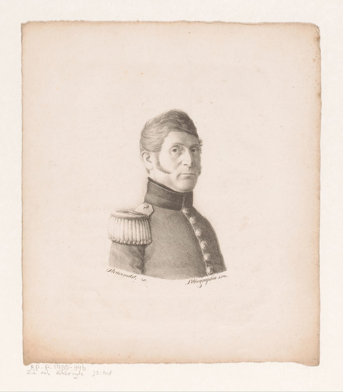 Porträtt av okänd soldat av Christian Heinrich Gottlieb Steuerwald