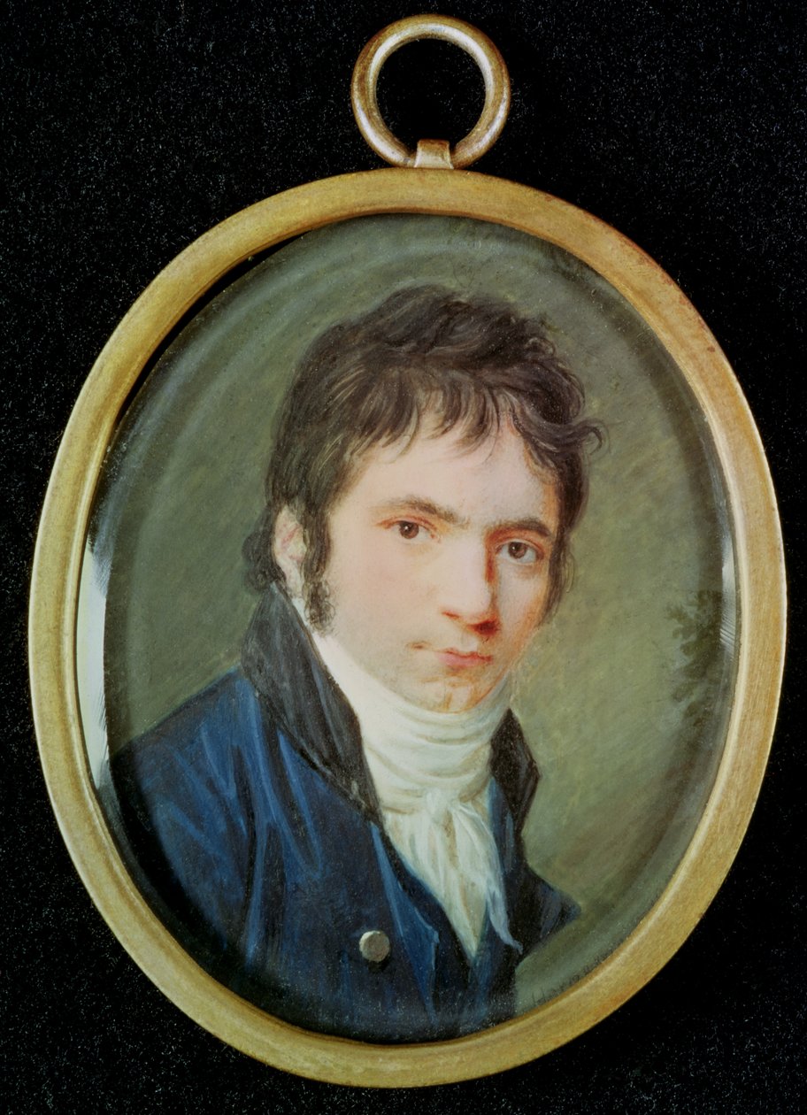Miniatyrporträtt av Ludwig van Beethoven (1770-1827), 1802 av Christian Hornemann