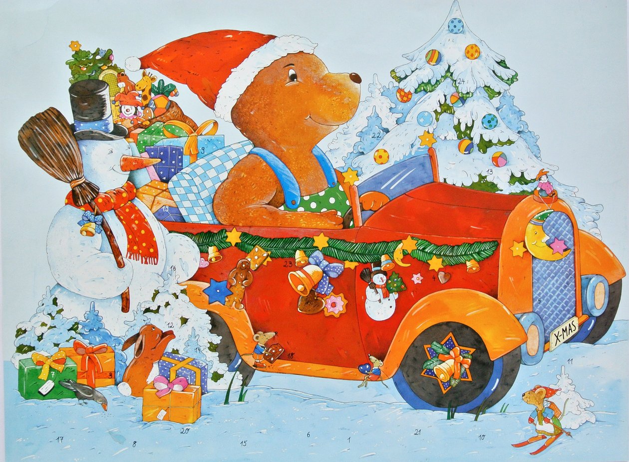 Adventskalender Björn, 2009 (akvarell på papper) av Christian Kaempf
