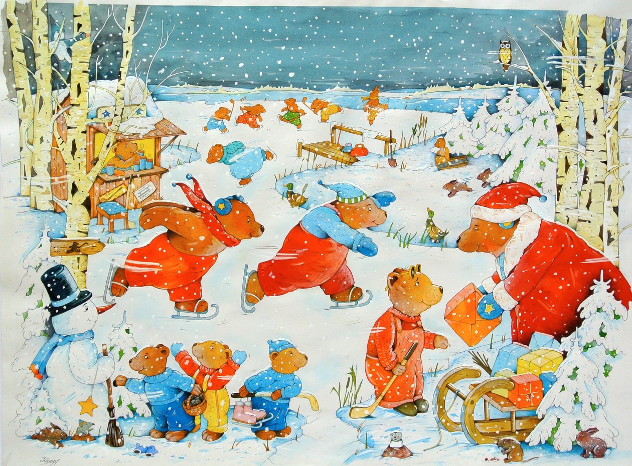 Björnar på isen, 2009 (akvarell på papper) av Christian Kaempf