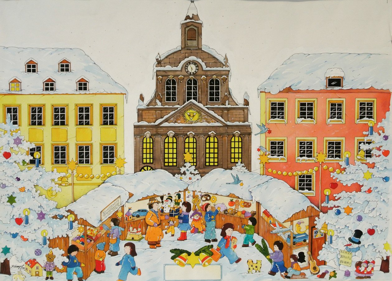 Julmarknad, 2001 (akvarell på papper) av Christian Kaempf
