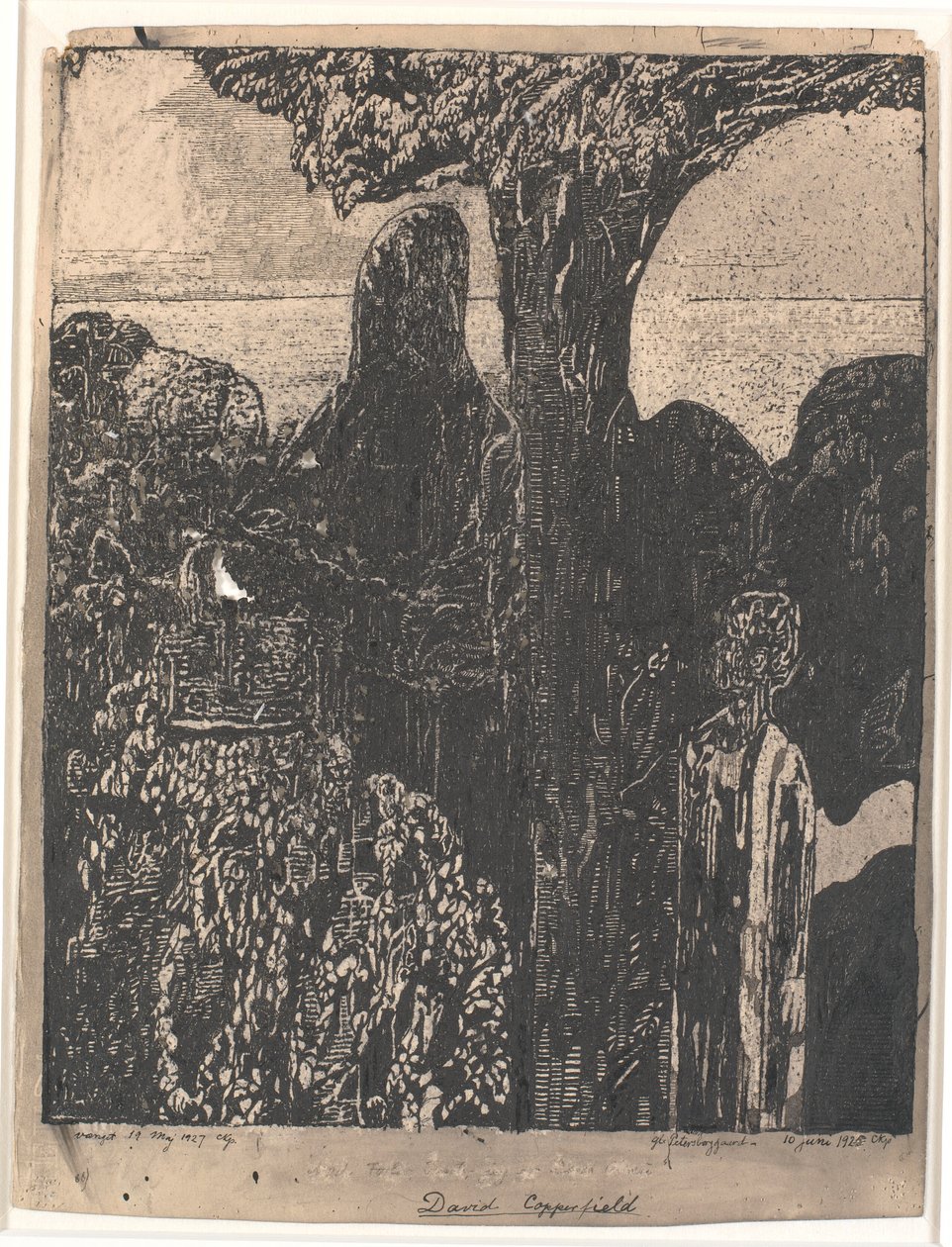 Besöker sin moster, Miss Betsey Trotwood, Dover. av Christian Kongstad Petersen