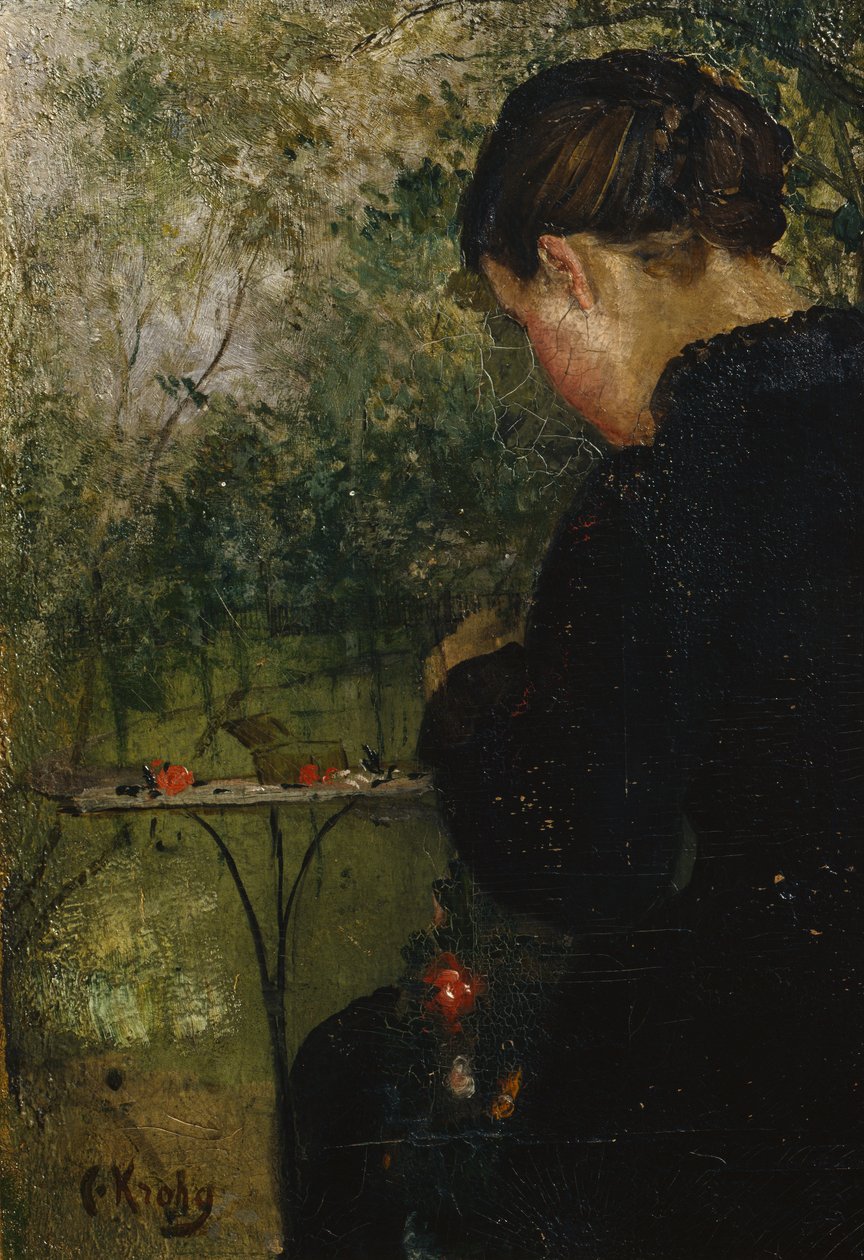 Amalie i trädgården av Christian Krohg