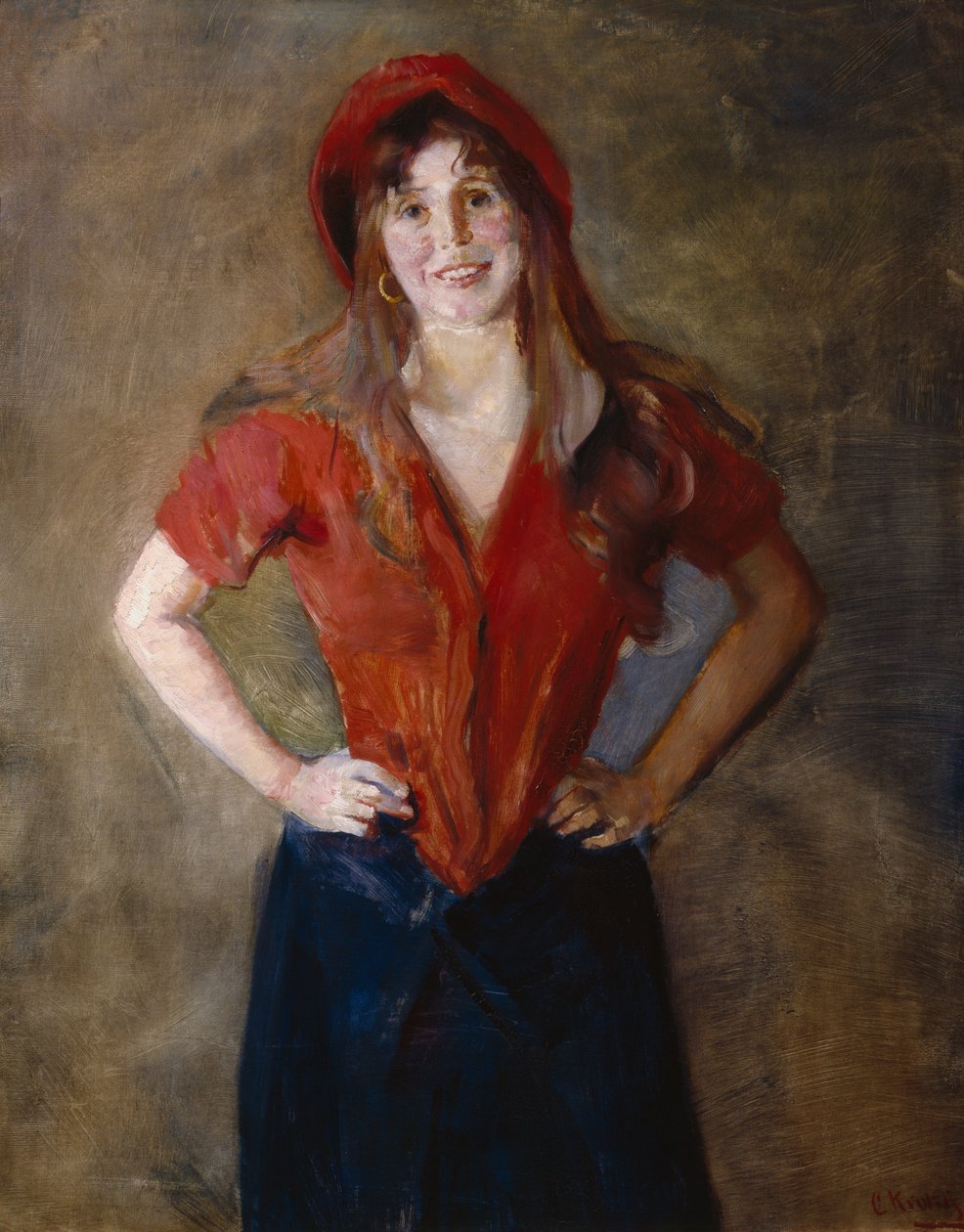 Oda i rött (studie) av Christian Krohg