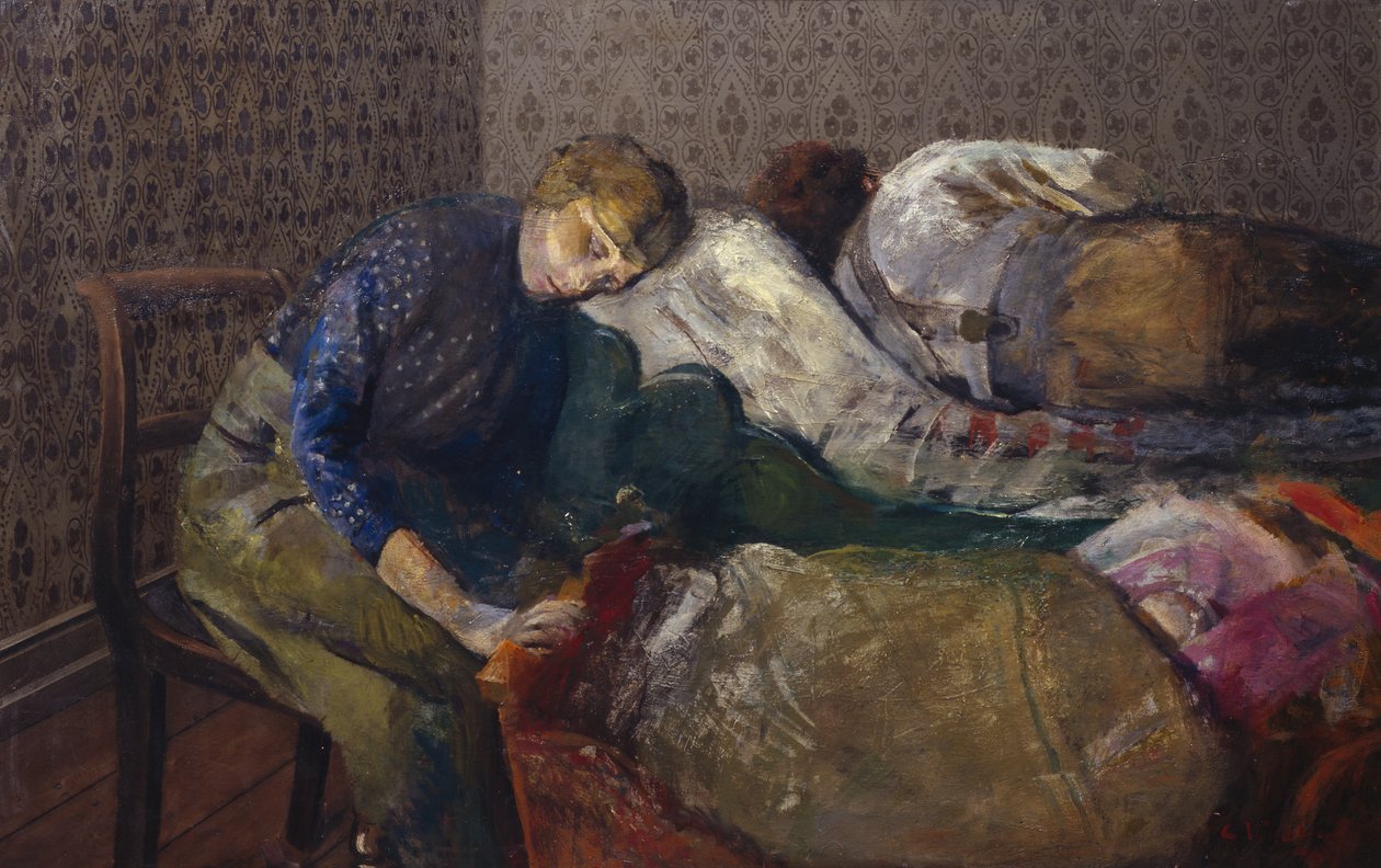 Sleeping Fisherman, Skagen (olja på duk) av Christian Krohg