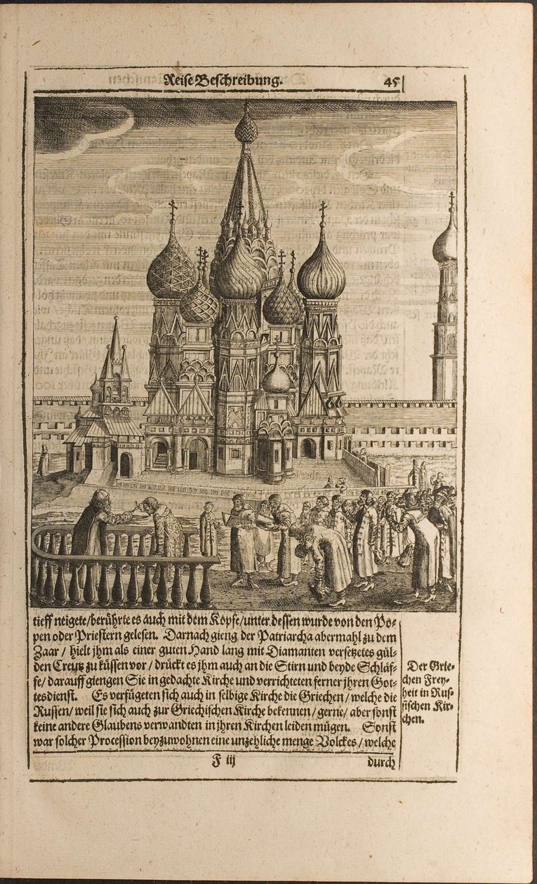 Moskvaillustration från resor till den store hertigen av Muscovy och kungen av Persien av Adam Olea av Christian Lorenzen Rothgiesser