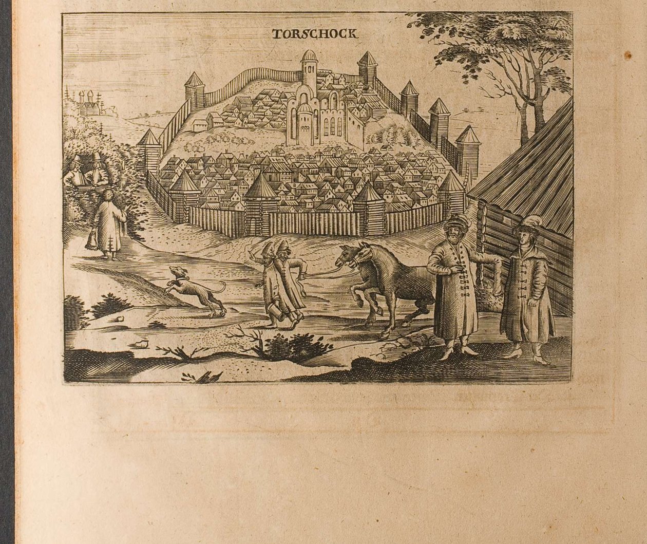 Torzhok Illustration från resor till den store hertigen av Muscovy och kungen av Persien av Adam Ole av Christian Lorenzen Rothgiesser