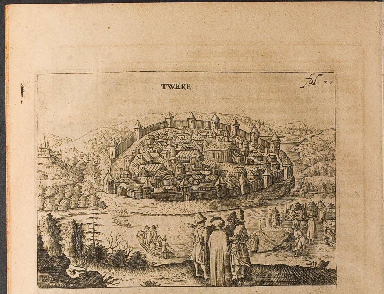 Tver Illustration från resor till den store hertigen av Muscovy och kungen av Persien av Adam Oleari av Christian Lorenzen Rothgiesser