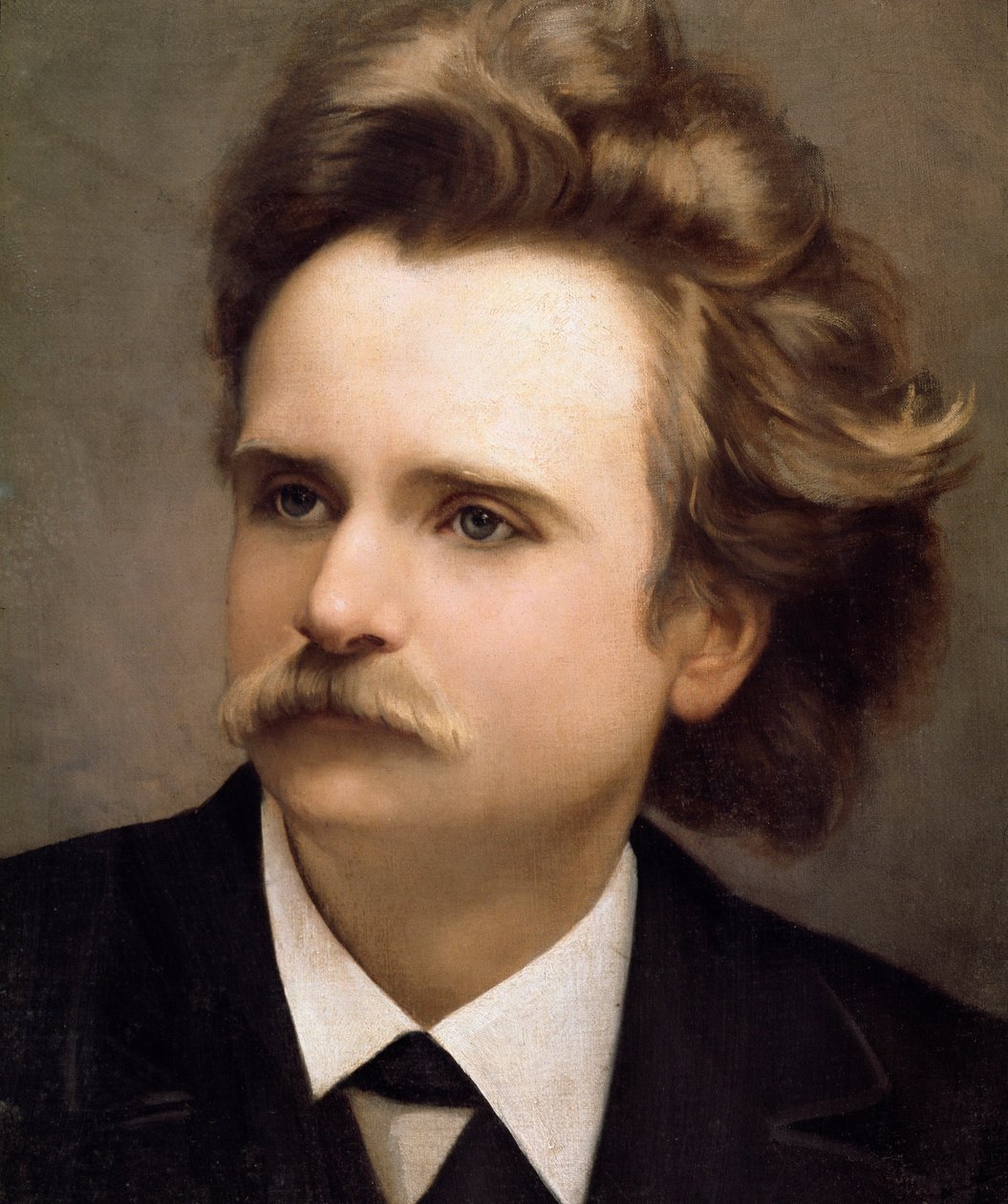 Porträtt av den norske kompositören Edouard Hagerup Grieg (1843-1907) Detalj. Målning av C.M. Ross (1800-talet). Musikkonservatoriet i Neapel San Pietro a Majella av Christian Meyer Ross