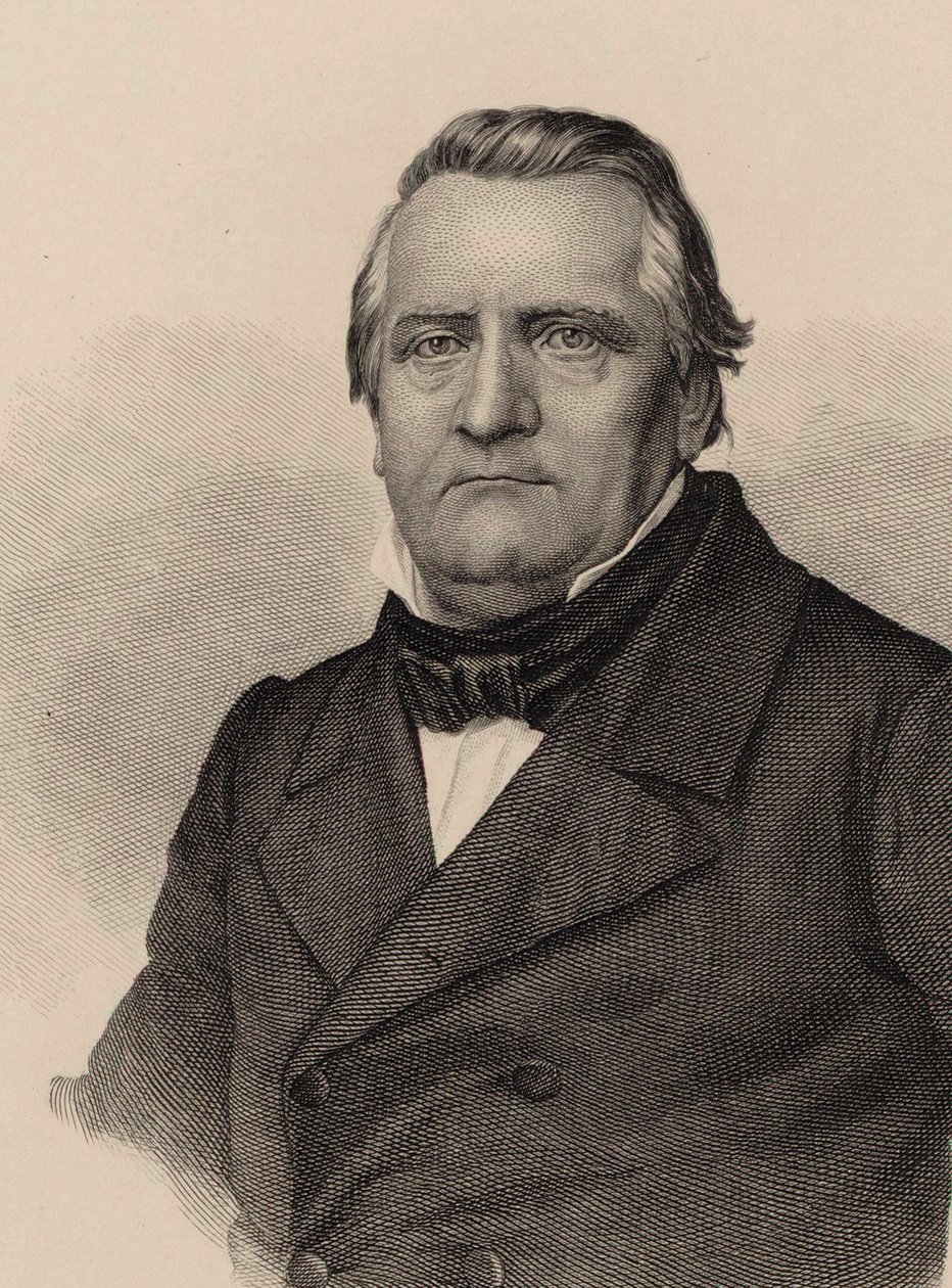 Porträtt av kompositören Franz Lachner 1803-1890, 1850. av Christian Riedt