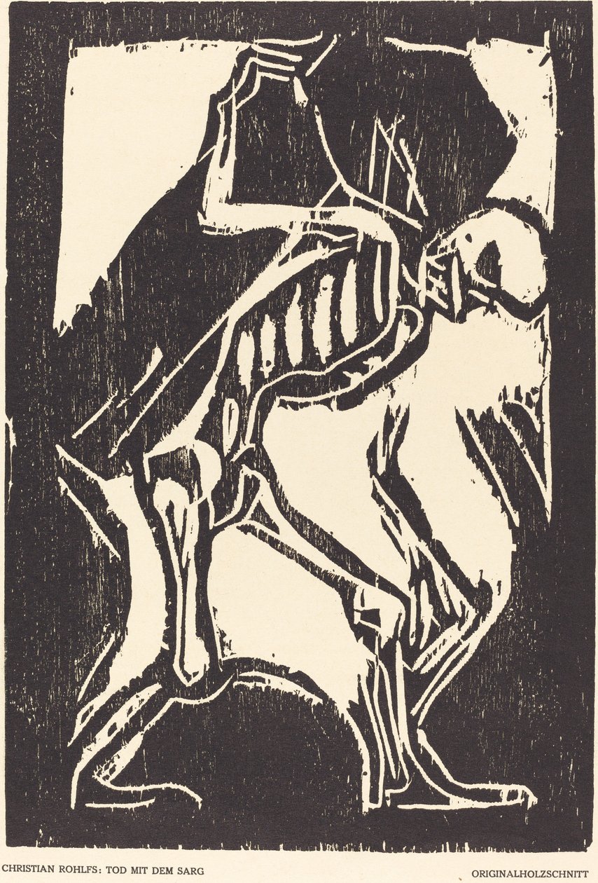 Döden med en kista, ca. 1917. av Christian Rohlfs