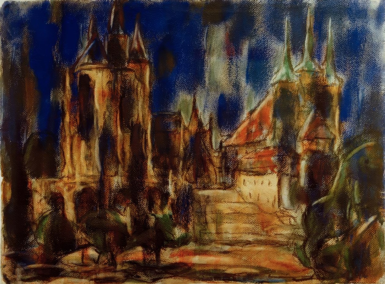 Erfurt (katedralen och Severikirche) av Christian Rohlfs